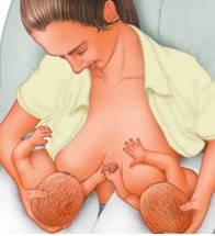 pictures of breastfeeding twins