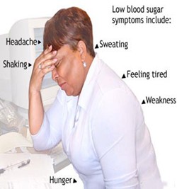 woman with hypoglycemia