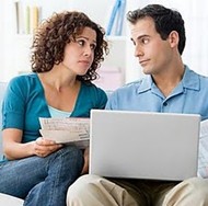 Couple discussing IVF fees