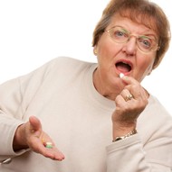 Woman taking pills